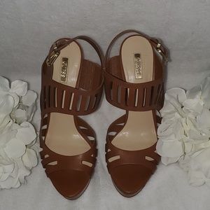 Leather platform heels